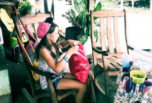 Lilly made this pillow herself